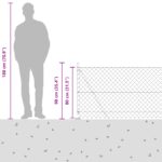 vidaXL Retiazkový plot so 7 prírubovými stĺpikmi 0.8x10 m z pozinkovanej ocele – Obrázok 10