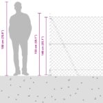 vidaXL Retiazkový plot so 7 flitrovými stĺpmi 1.4x10 m pozinkovaná oceľ – Obrázok 8