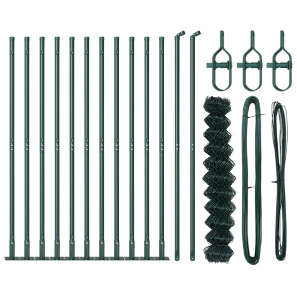 vidaXL Retiazkový plot s 13 príchytkami 0.8x25 m pozinkovanej ocele – Obrázok 4