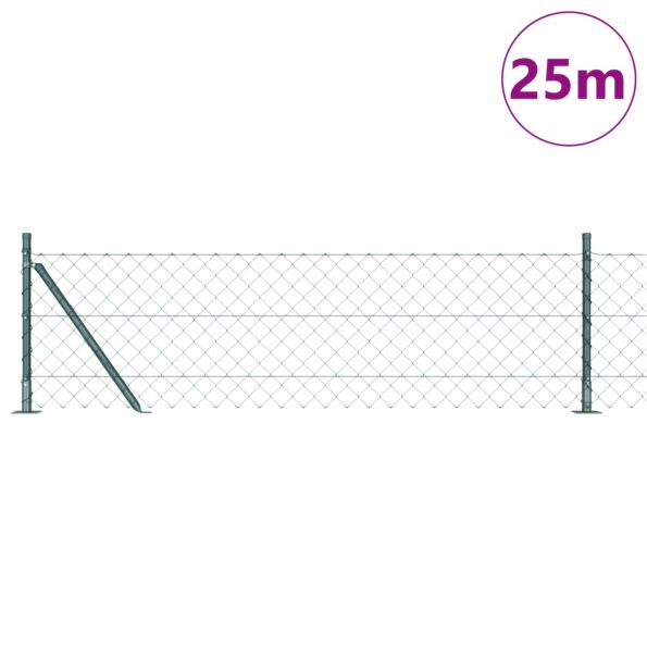 3351246_3.jpg vidaXL Reťazové Oplotenie s 13 Flangovanými Stĺpmi 0.4x25 m Pozinkovaná Oceľ – Obrázok 3