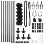 vidaXL Reťazový plot s 7 flanskovými stĺpikmi 0.4x10 m pozinkovaná oceľ – Obrázok 5