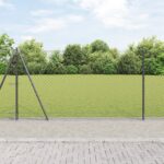vidaXL Pletivový plot s 7 flanged stĺpmi 1.2x10 m pozinkovaná oceľ