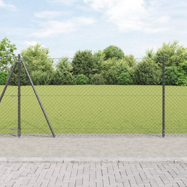 3351258_1.jpg vidaXL Pletivový plot s 7 flanged stĺpmi 1.2x10 m pozinkovaná oceľ – Obrázok 1