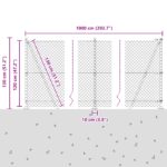 vidaXL Pletivový plot s 7 flanged stĺpmi 1.2x10 m pozinkovaná oceľ – Obrázok 13