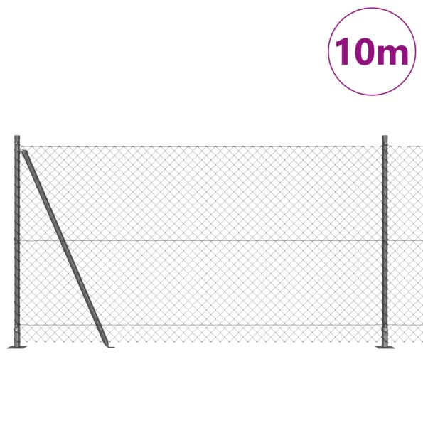 3351258_3.jpg vidaXL Pletivový plot s 7 flanged stĺpmi 1.2x10 m pozinkovaná oceľ – Obrázok 3