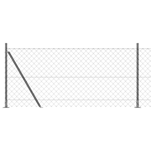 3351264_2.jpg vidaXL Oplotenie z reťazovej siete s 7 prevlečnými stĺpikmi 0.8x10 m Galvanizovaná oceľ – Obrázok 2