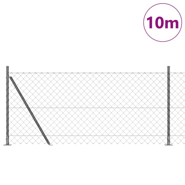 3351264_3.jpg vidaXL Oplotenie z reťazovej siete s 7 prevlečnými stĺpikmi 0.8x10 m Galvanizovaná oceľ – Obrázok 3