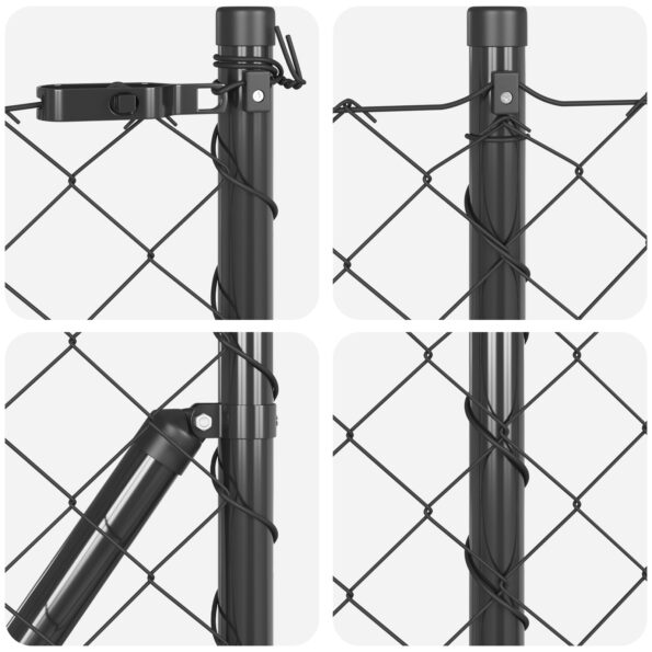 3351264_7.jpg vidaXL Oplotenie z reťazovej siete s 7 prevlečnými stĺpikmi 0.8x10 m Galvanizovaná oceľ – Obrázok 7