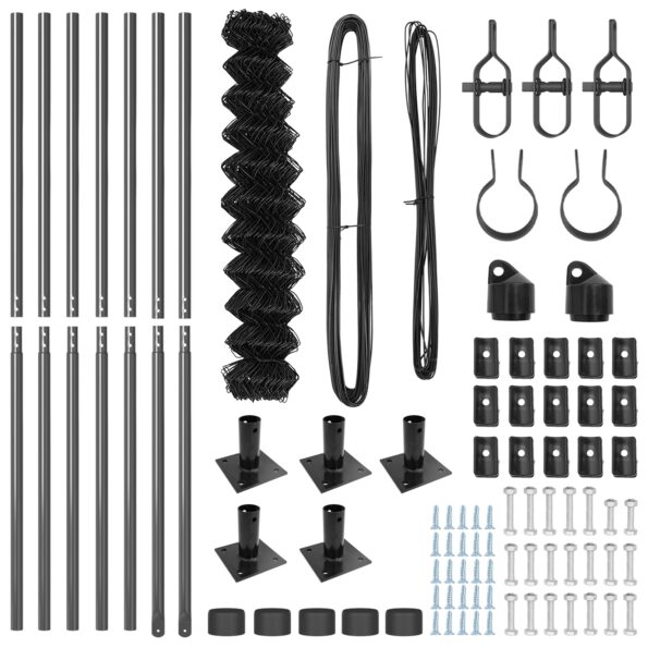vidaXL Reťazový plot s 7 príchytkami 1.2x10 m z pozinkovanej ocele – Obrázok 5