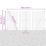 vidaXL Reťazový plot s 7 vyčnievajúcimi stĺpmi 1.4x10 m z pozinkovanej ocele – Obrázok 13