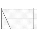 vidaXL Reťazový plot s 7 vyčnievajúcimi stĺpmi 1.4x10 m z pozinkovanej ocele – Obrázok 2