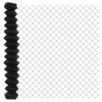 vidaXL Reťazový plot s 7 vyčnievajúcimi stĺpmi 1.4x10 m z pozinkovanej ocele – Obrázok 6