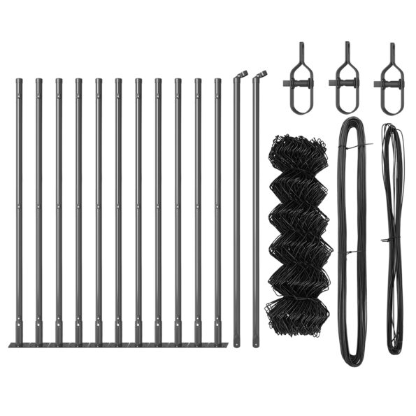 vidaXL Retiazkový plot s 13 prírubovými stĺpmi 0.4x25 m pozinkovaná oceľ – Obrázok 4