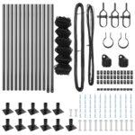 vidaXL Reťazový plot s 13 prírubovými stĺpikmi 0.6x25 m pozinkovaná oceľ – Obrázok 5