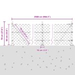 vidaXL Pletivový plot s 13 prírubovými stĺpikmi 0.6x25 m Pozinkovaná oceľ – Obrázok 13