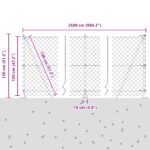 vidaXL Retiazkový plot s 13 prírubovými stĺpmi 1.2x25 m Galvanizovaná oceľ – Obrázok 13