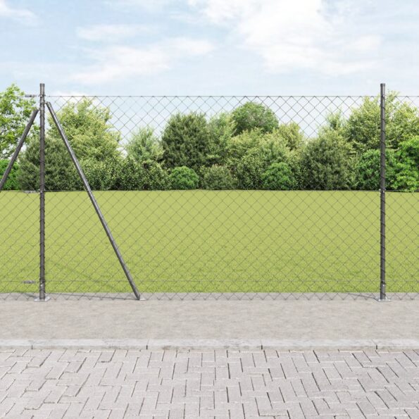 3351279_1.jpg vidaXL Reťazový plot s 13 kruhovými stĺpmi 1.4x25 m galvanizovanej ocele – Obrázok 1