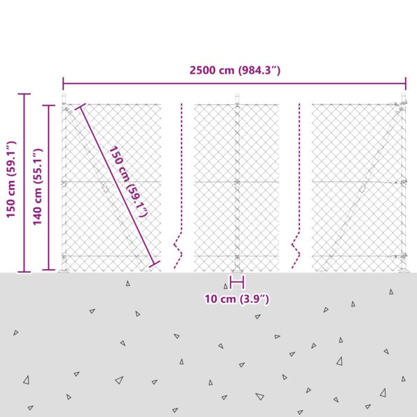 3351279_13.jpg vidaXL Reťazový plot s 13 kruhovými stĺpmi 1.4x25 m galvanizovanej ocele – Obrázok 13