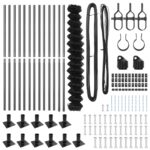 vidaXL Reťazový plot Sada 2 Sivý Oceľ s práškovou povrchovou úpravou – Obrázok 5