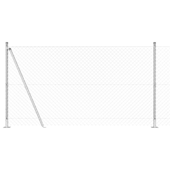 vidaXL Stĺp na plot. Strieborná 10 x 1,2 m (40 x 40 mm mriežka) Oceľ – Obrázok 2