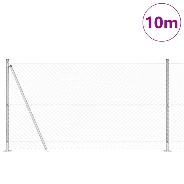 vidaXL Stĺp na plot. Strieborná 10 x 1,2 m (40 x 40 mm mriežka) Oceľ – Obrázok 3