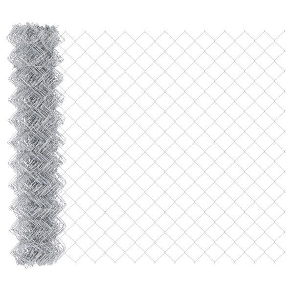vidaXL Stĺp na plot. Strieborná 10 x 1,2 m (40 x 40 mm mriežka) Oceľ – Obrázok 6