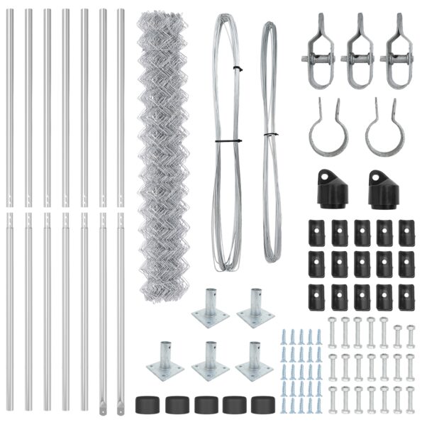 vidaXL Reťazový plot s 7 flitrami 1.4x10 m pozinkovaná oceľ – Obrázok 5