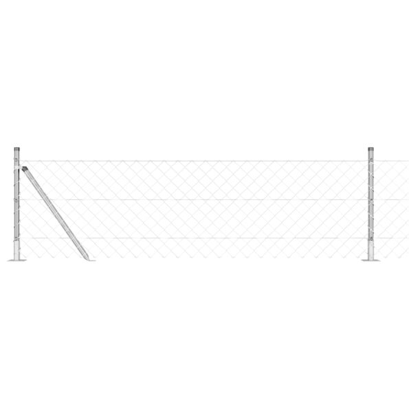 vidaXL Reťazový plot s 7 flandrovými stĺpmi 0.4x10 m pozinkovaná oceľ – Obrázok 2