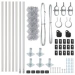 vidaXL Reťazový plot s 7 flandrovými stĺpmi 0.4x10 m pozinkovaná oceľ – Obrázok 5