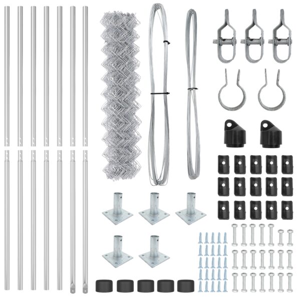 vidaXL Reťazový plot s 7 príchytkami 1x10 m Pozinkovaná oceľ – Obrázok 5