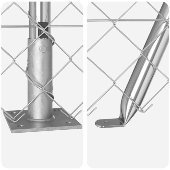 vidaXL Reťazový plot s 7 príchytkami 1x10 m Pozinkovaná oceľ – Obrázok 8