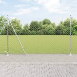 vidaXL Kovový plot s 7 príchytkami 1.5x10 m z pozinkovanej ocele