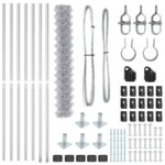 vidaXL Reťazová brána s 7 príchytnými stĺpmi 1.6x10 m Pozinkovaná oceľ – Obrázok 5