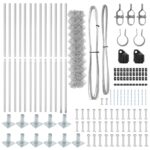 vidaXL Oplotenie z reťazového pletiva Sada 2 Pozinkované Pozinkovaná oceľ – Obrázok 5