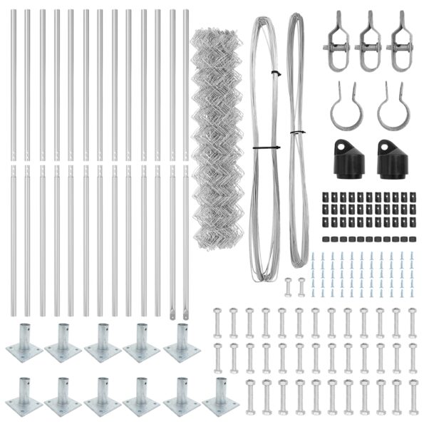 vidaXL Oplotenie z reťazového pletiva Sada 2 Pozinkované Pozinkovaná oceľ – Obrázok 5