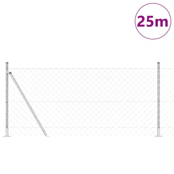 3351304_3.jpg vidaXL Reťazový plot Sada 2 Pozinkovaný Pozinkovaná oceľ 25 x 1 m – Obrázok 3
