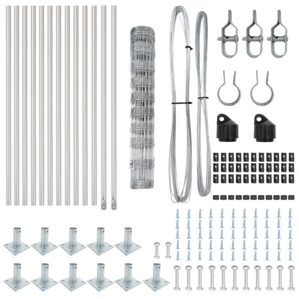 vidaXL poľný plot 1x25 m pozinkovaná oceľ – Obrázok 5