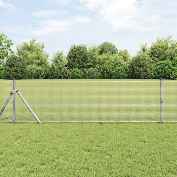3351555_1.jpg vidaXL Zvarený drôt s 7 stĺpikmi 0.4x10 m z pozinkovanej ocele – Obrázok 1