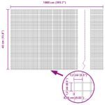 vidaXL Zvarený drôt s 7 stĺpikmi 0.4x10 m z pozinkovanej ocele – Obrázok 13