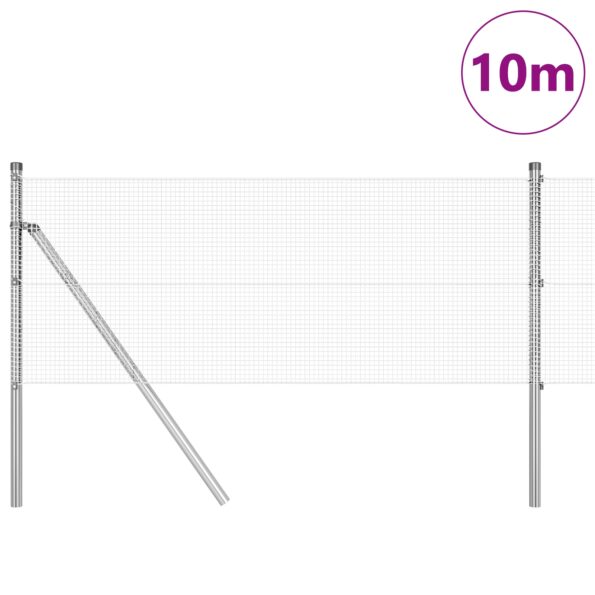 3351555_3.jpg vidaXL Zvarený drôt s 7 stĺpikmi 0.4x10 m z pozinkovanej ocele – Obrázok 3