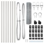 vidaXL zváraný drôtený plot so 7 stĺpmi 0.4x10 m pozinkovaná oceľ – Obrázok 5