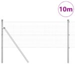 vidaXL zváraný drôtový plot s 7 stĺpikmi 0.4x10 m pozinkovaná oceľ – Obrázok 3