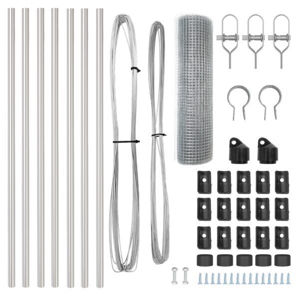 VidaXL zváraný pletivový plot so 7 stĺpikmi 0.8x10 m z pozinkovanej ocele – Obrázok 5