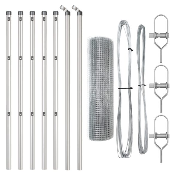 vidaXL zváraný drôtový plot s 7 stĺpmi 0.8x10 m pozinkovaná oceľ – Obrázok 4
