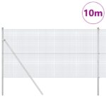 vidaXL Zvárané drôtené oplotenie s 7 stĺpmi 1.2x10 m Pozinkovaná oceľ – Obrázok 3