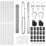 vidaXL Zvárané drôtené oplotenie s 7 stĺpmi 1.2x10 m Pozinkovaná oceľ – Obrázok 5