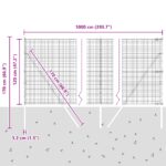 vidaXL zváraný drôtový plot s 7 stĺpmi 1.2x10 m pozinkovaná oceľ – Obrázok 12