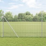 vidaXL Zváraná plotová sieť s 7 stĺpikmi 1.5x10 m pozinkovanej ocele