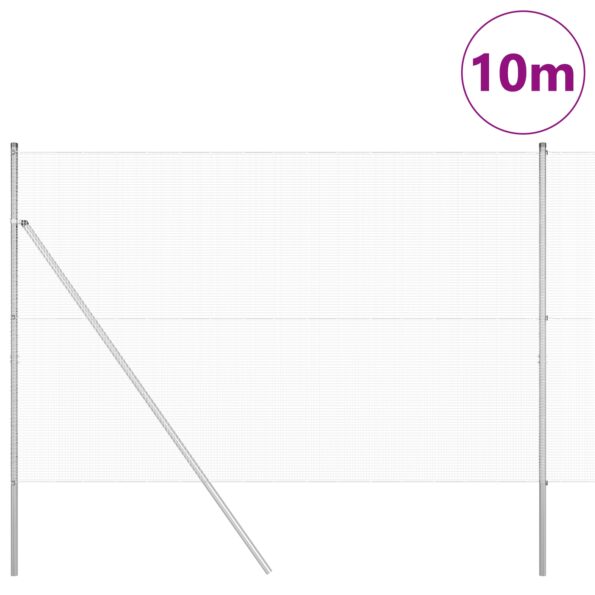 vidaXL Zváraná plotová sieť s 7 stĺpikmi 1.5x10 m pozinkovanej ocele – Obrázok 3