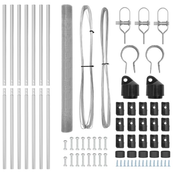 vidaXL Zváraná plotová sieť s 7 stĺpikmi 1.5x10 m pozinkovanej ocele – Obrázok 5